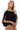 Grecian Drape Bubble Blouse BLACK SIDE