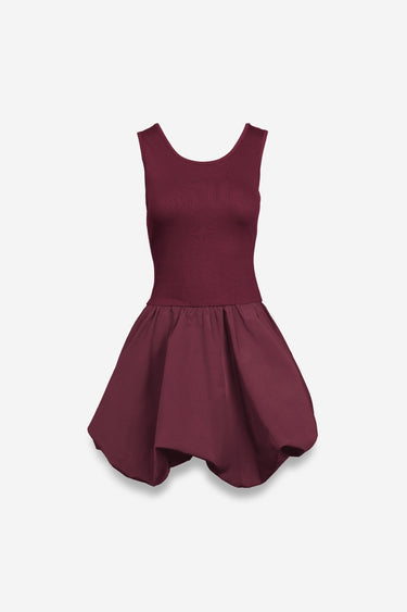 Madeleine Mini Dress WINE FRONT