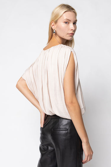 Grecian Drape Bubble Blouse PAPYRUS BACK