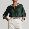 Marlowe Blouse FORESTGREEN FRONT