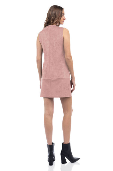 Hazel Faux Suede Dress DUSTYROSE BACK